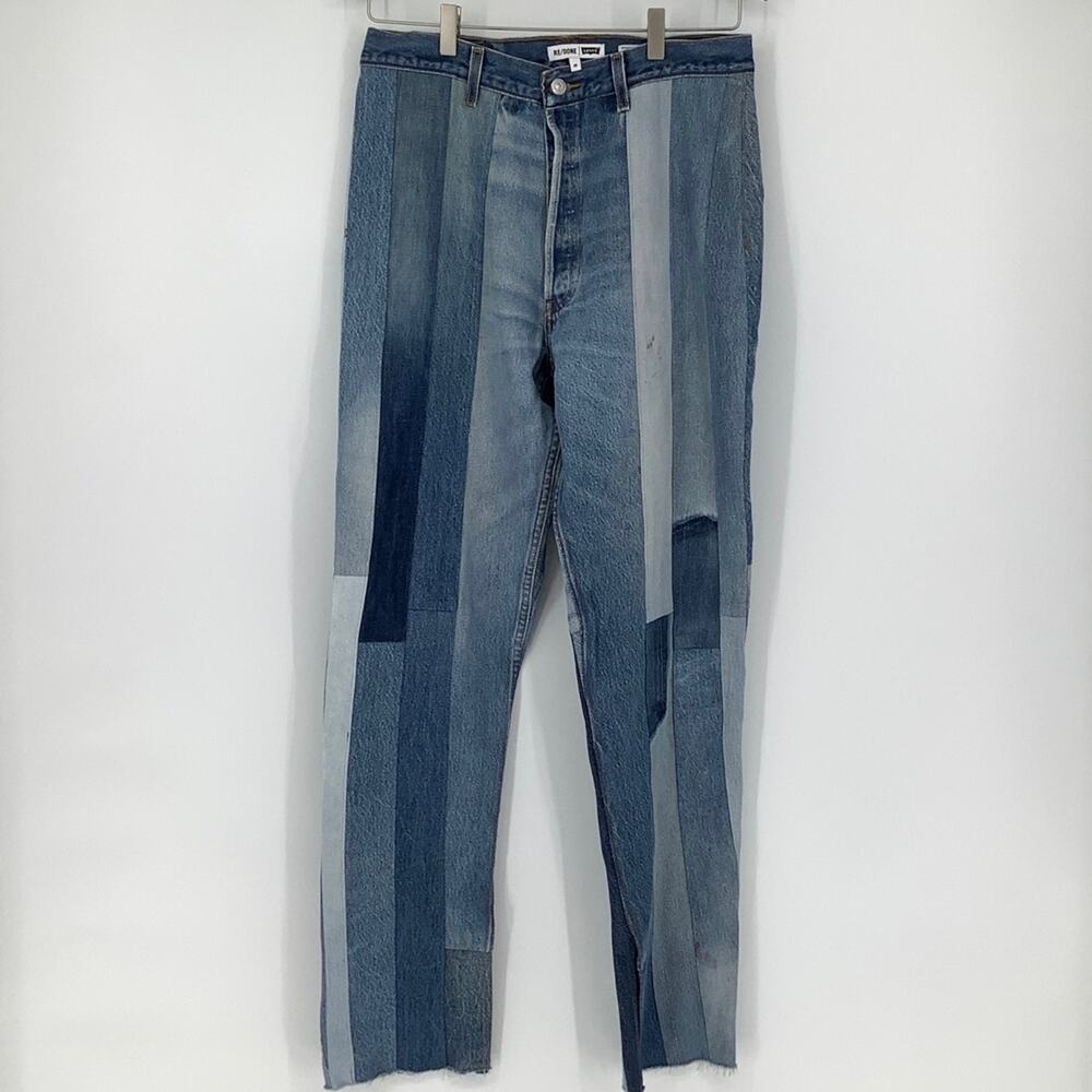 NEW! RE/DONE LEVIS Size 30 60s Patched Skinny Boot Indigo Jeans $650 MSRP I17-12